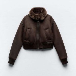 ZARA NEW WOMAN DOUBLE-FACED JACKET BROWN